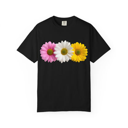 Daisy Trio T-Shirt — Pink White Yellow Floral Tee