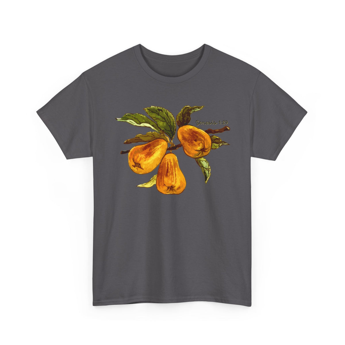 Pear Branch T‑Shirt — Watercolor Yellow Pears Tee Genesis 1:29