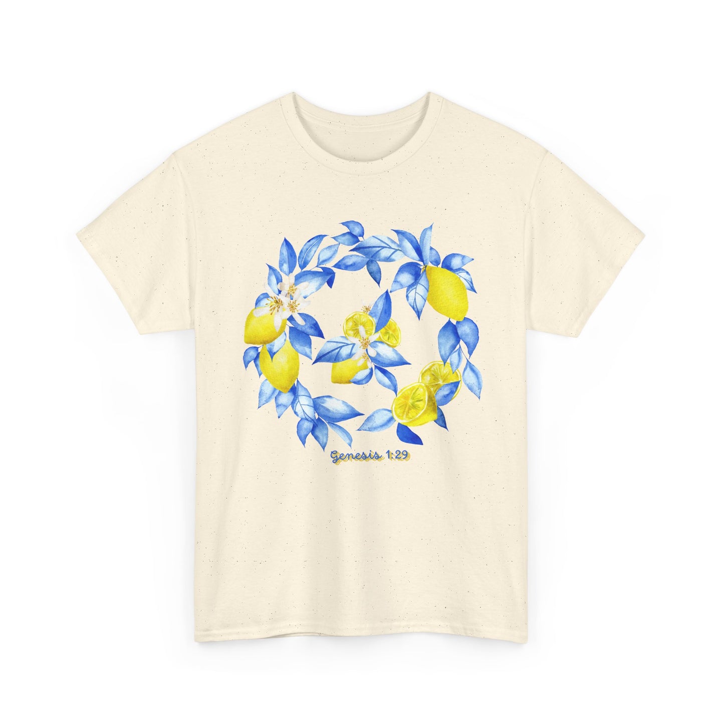 Lemon Wreath Graphic Tee — Genesis 1:29 Floral Scripture T-Shirt