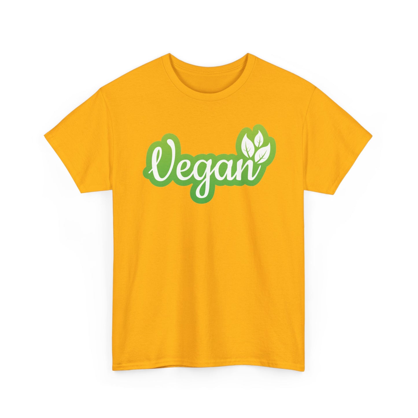 Vegan Script Tee — Green Leaf Eco-Friendly T-Shirt