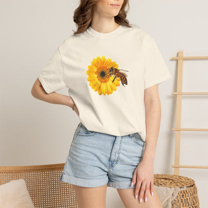 Sunflower & Bee T-Shirt — Floral Nature Graphic Tee