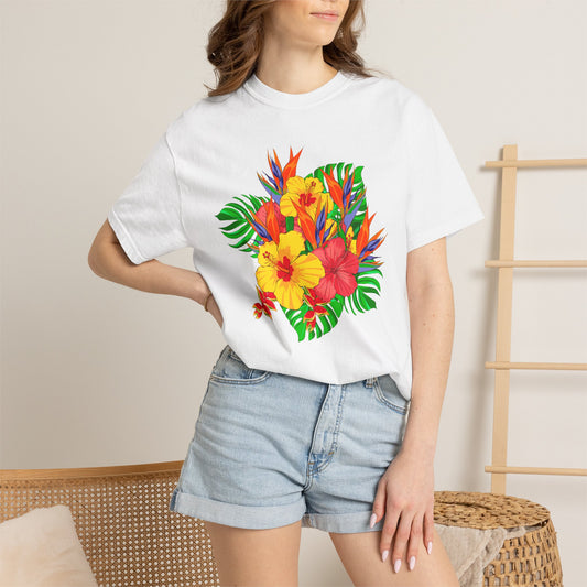 Tropical Hibiscus Floral T-Shirt