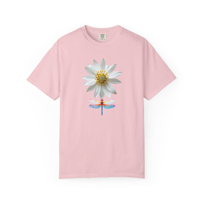 Lotus & Dragonfly T-Shirt — Floral Nature Graphic Tee