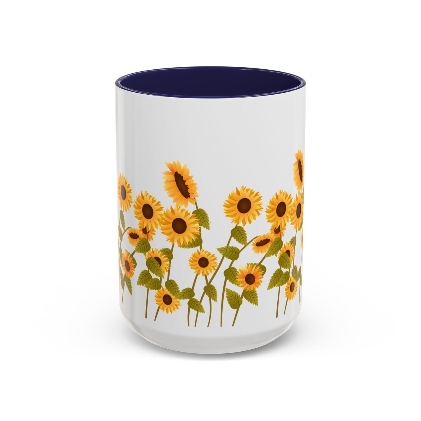 Sunflower Field Accent Tea Mug – Bright Floral 11/15oz Ceramic