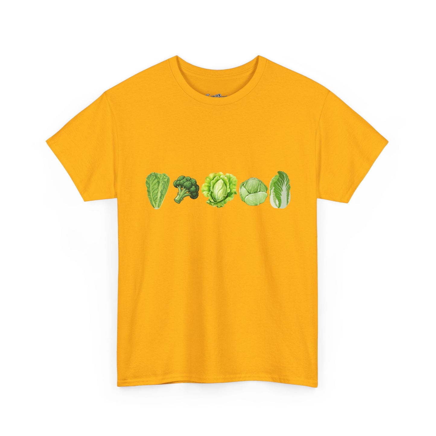 Vegetable Row T-Shirt — Green Veggies Lettuce Broccoli Cabbage Graphic Tee