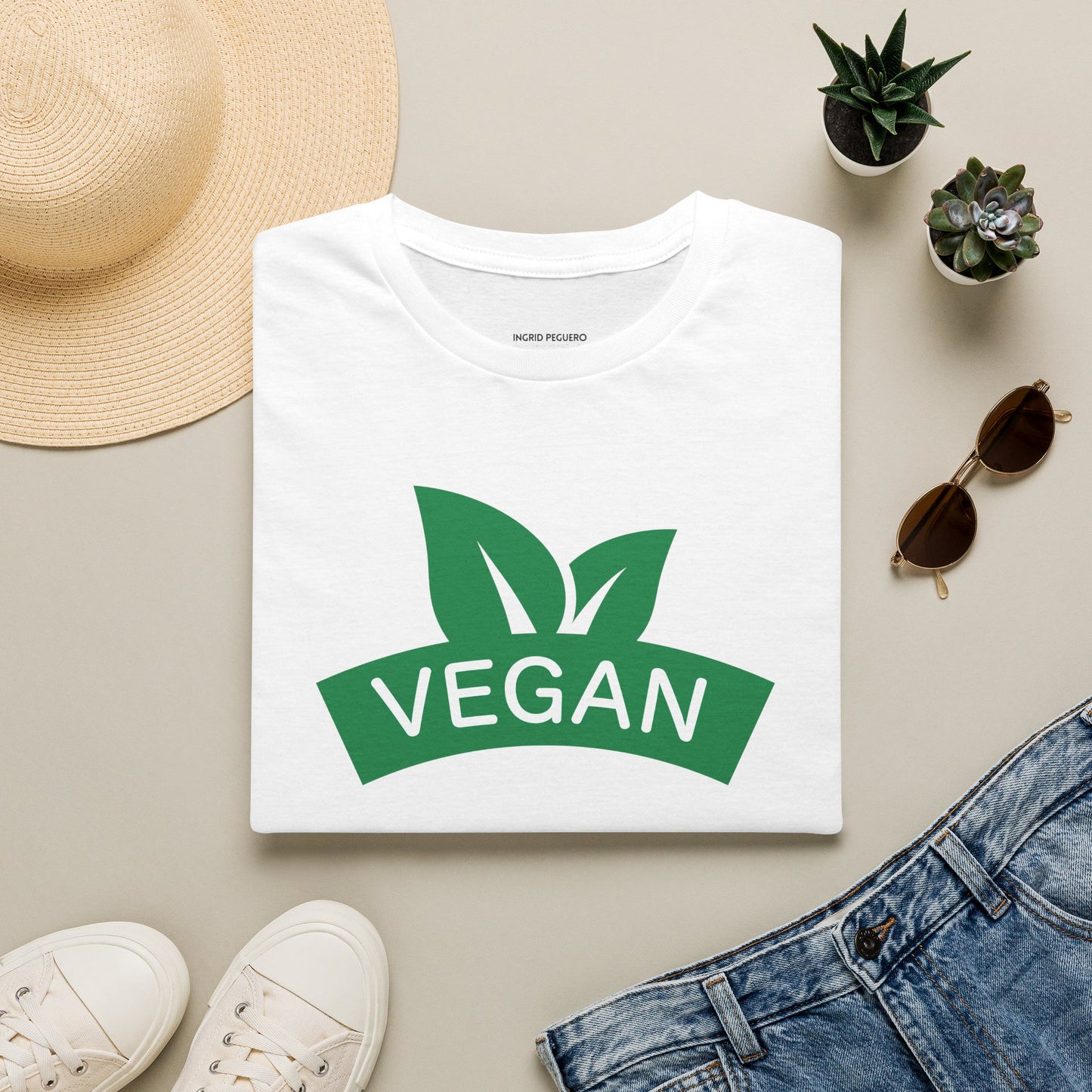 Vegan Leaf Logo T-Shirt — Eco-Friendly Plant-Based Pride Tee