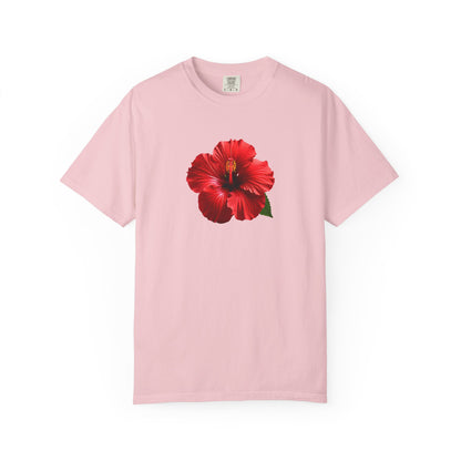 Hibiscus Bloom T-Shirt — Red Floral Graphic Tee