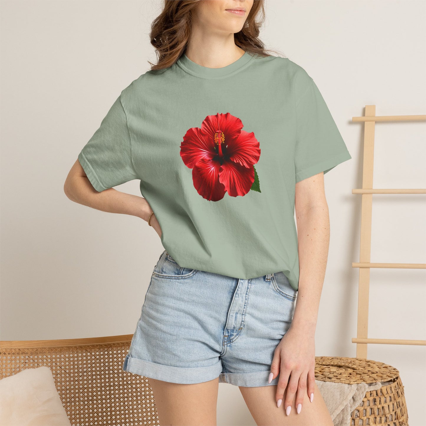 Hibiscus Bloom T-Shirt — Red Floral Graphic Tee