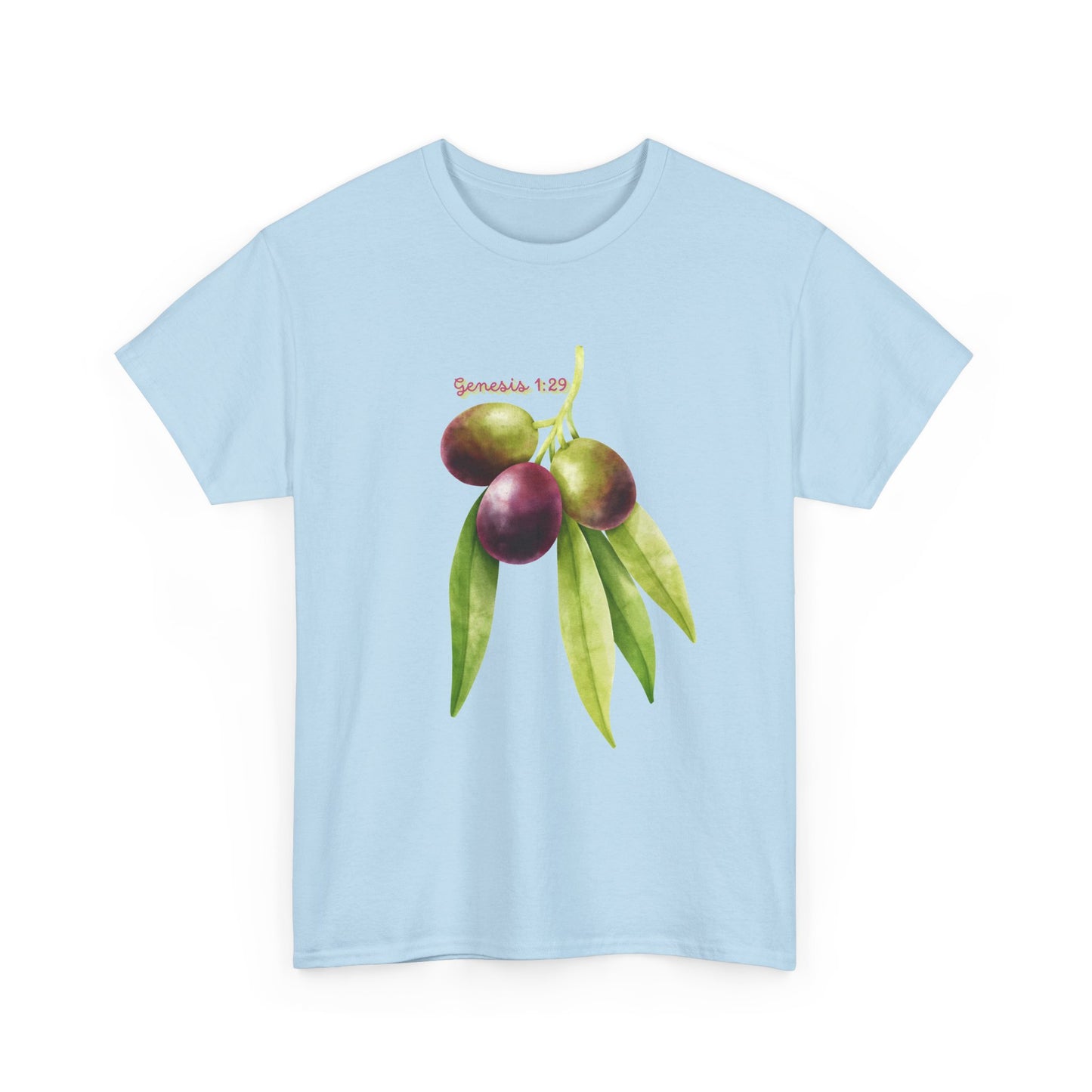 Olive Branch Watercolor T-Shirt — Genesis 1:29 Faith Tee