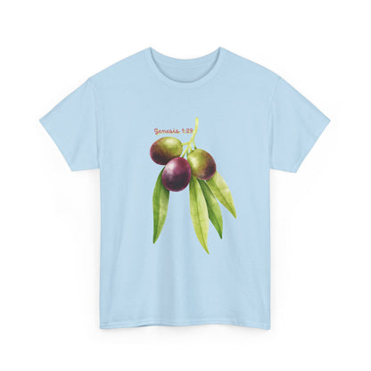Olive Branch Watercolor T-Shirt — Genesis 1:29 Faith Tee
