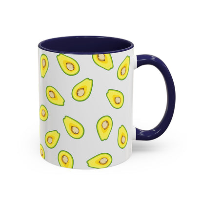 Avocado Pattern Coffee Mug — Cute Avocado Print Accent Mug (11/15oz)