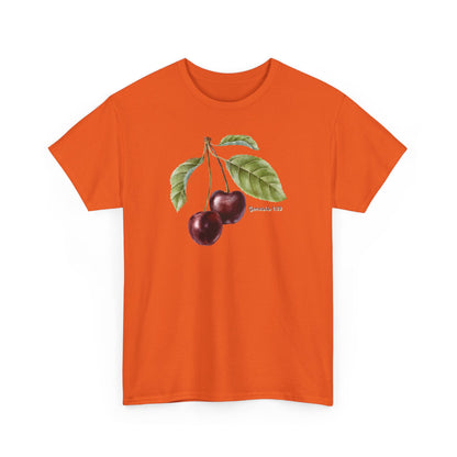 Cherry Botanical Tee — Vintage Fruit Illustration T-Shirt