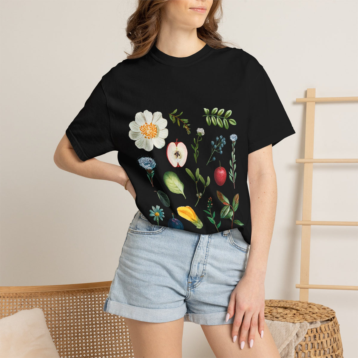 Floral Fruits Botanical Tee — Jeremiah 1:9 Scripture Garden T-Shirt