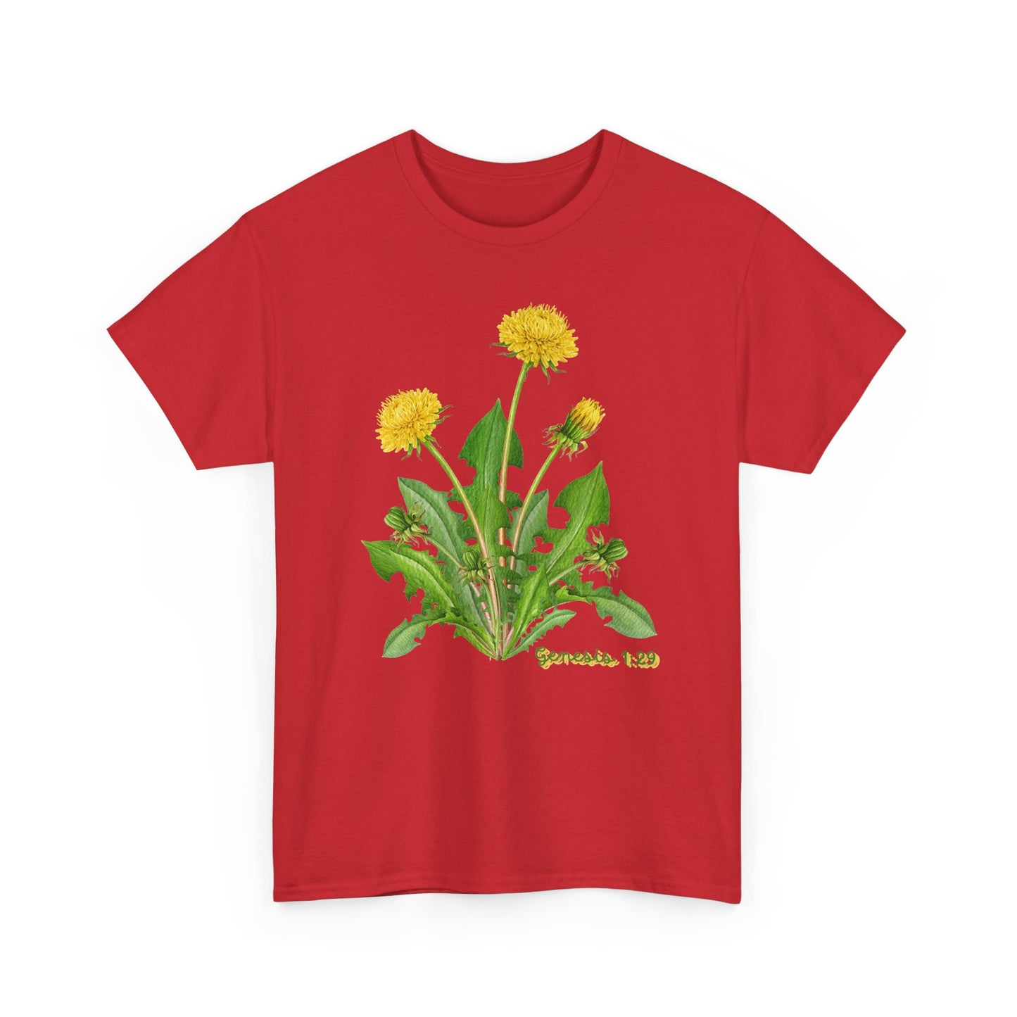 Dandelion Botanical Tee — Genesis 1:29 Floral Graphic T-Shirt