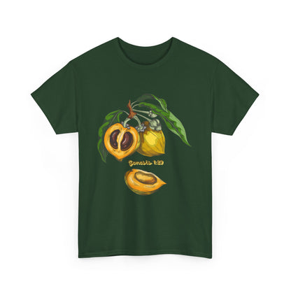 Apricot Illustration T-Shirt — Botanical Fruit Graphic Tee Genesis 1:29