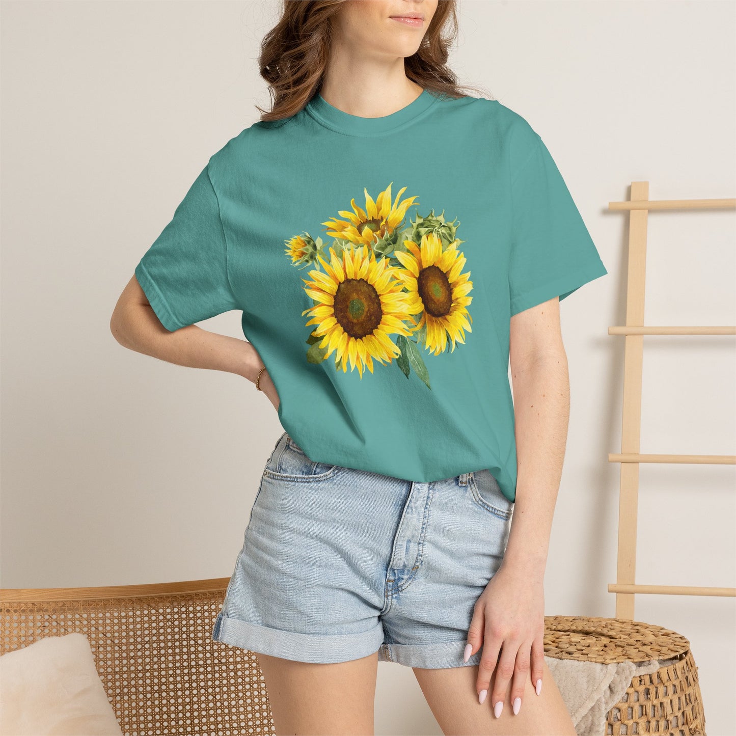 Sunflower Floral T-Shirt — Vintage Yellow Sunflower Graphic Tee