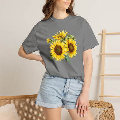 Sunflower Floral T-Shirt — Vintage Yellow Sunflower Graphic Tee
