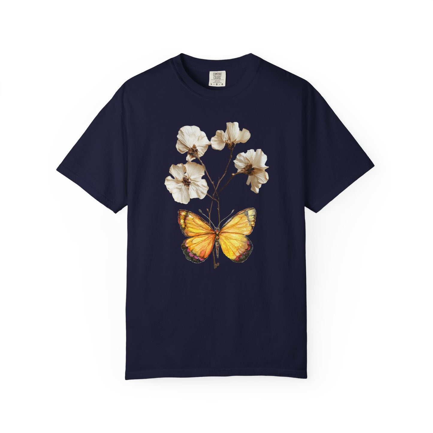 Butterfly & Dried Flowers Graphic T-Shirt — Vintage Botanical Tee