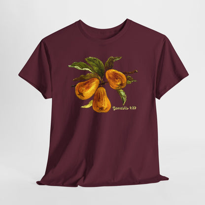 Pear Branch Tee — Watercolor Fruit Graphic T‑Shirt (Genesis 1:29)