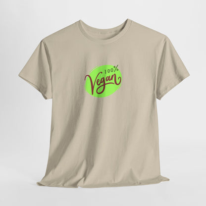 Vegan Tee — 100% Vegan Green Badge T-Shirt