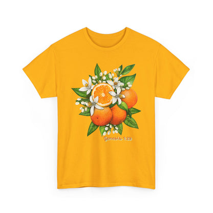 Orange Blossom Tee — Genesis 1:29 Fruit Illustration Shirt