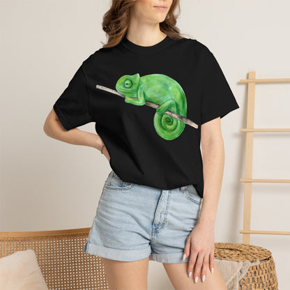 Chameleon Branch T-Shirt — Cute Green Chameleon Graphic Tee