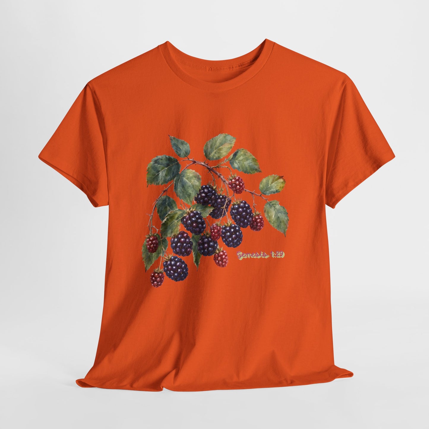 T-Shirt — Vintage Blackberry Branch Illustration Tee (Genesis 1:29)