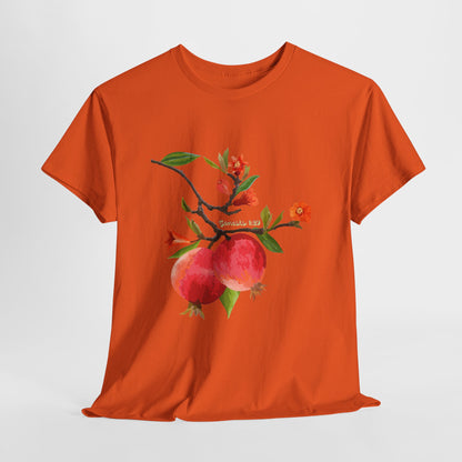 Pomegranate Bloom T-Shirt — Botanical Fruit Watercolor Tee