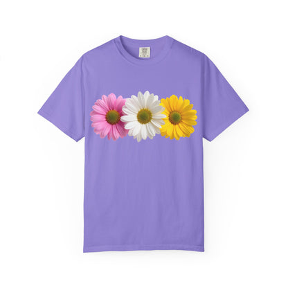 Daisy Trio T-Shirt — Pink White Yellow Floral Tee