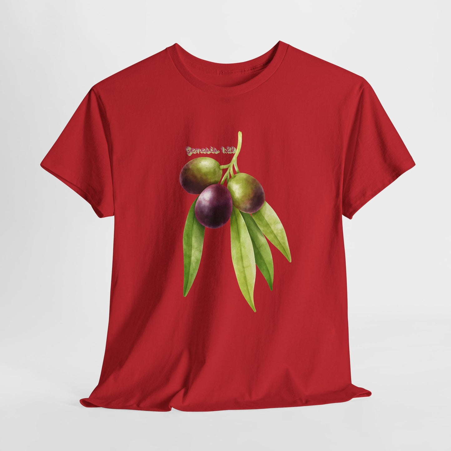 Olive Branch Watercolor T-Shirt — Genesis 1:29 Faith Tee