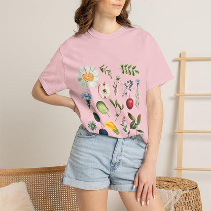 Floral Fruits Botanical Tee — Jeremiah 1:9 Scripture Garden T-Shirt