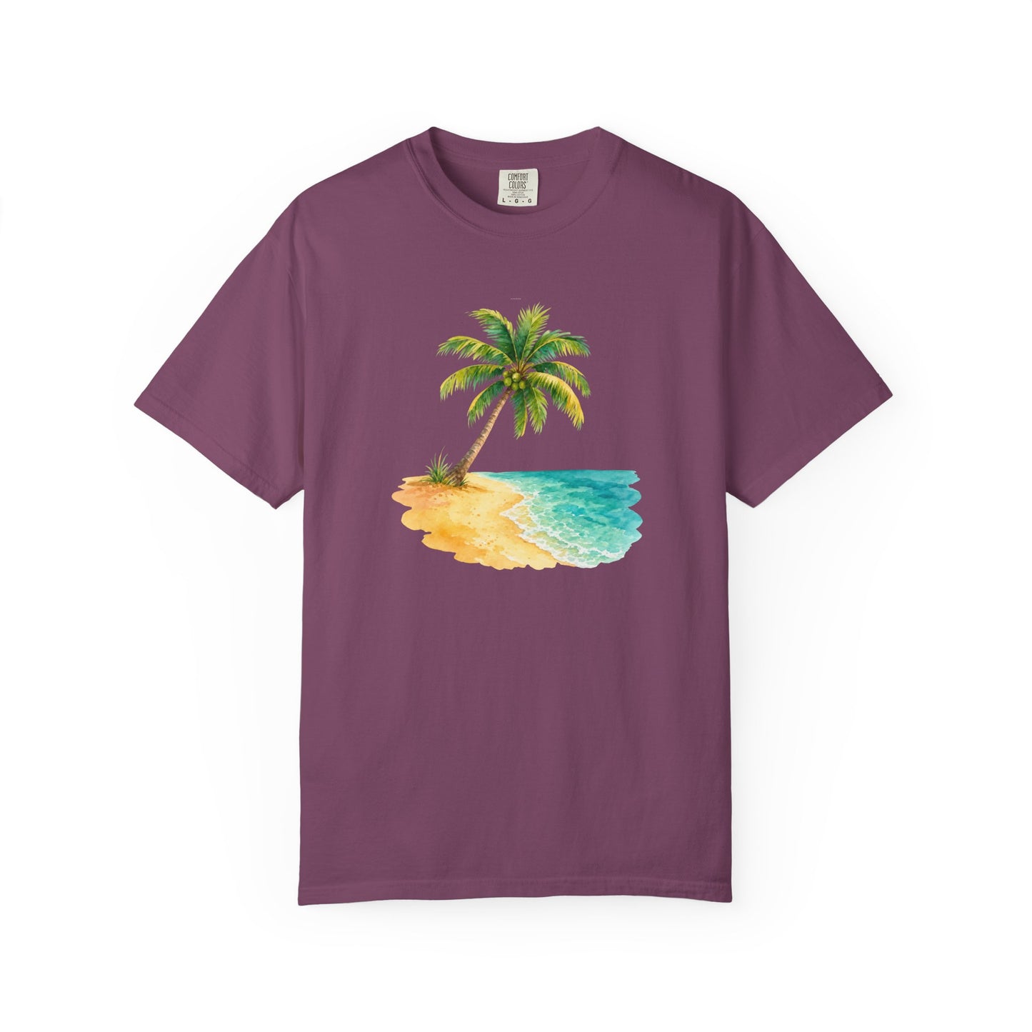 Tropical Palm Beach T-Shirt — Watercolor Island Graphic Tee
