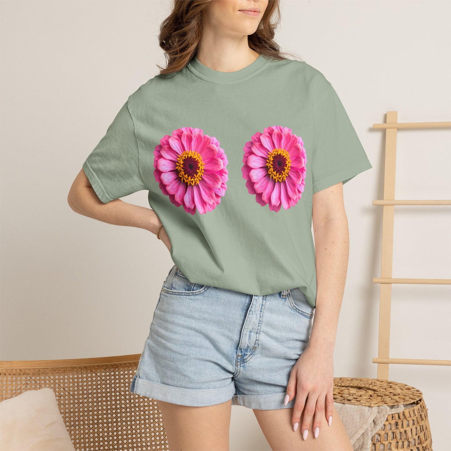 Pink Daisy Double Floral Tee