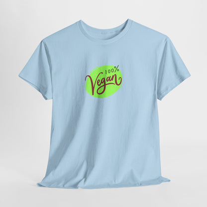 Vegan Tee — 100% Vegan Green Badge T-Shirt