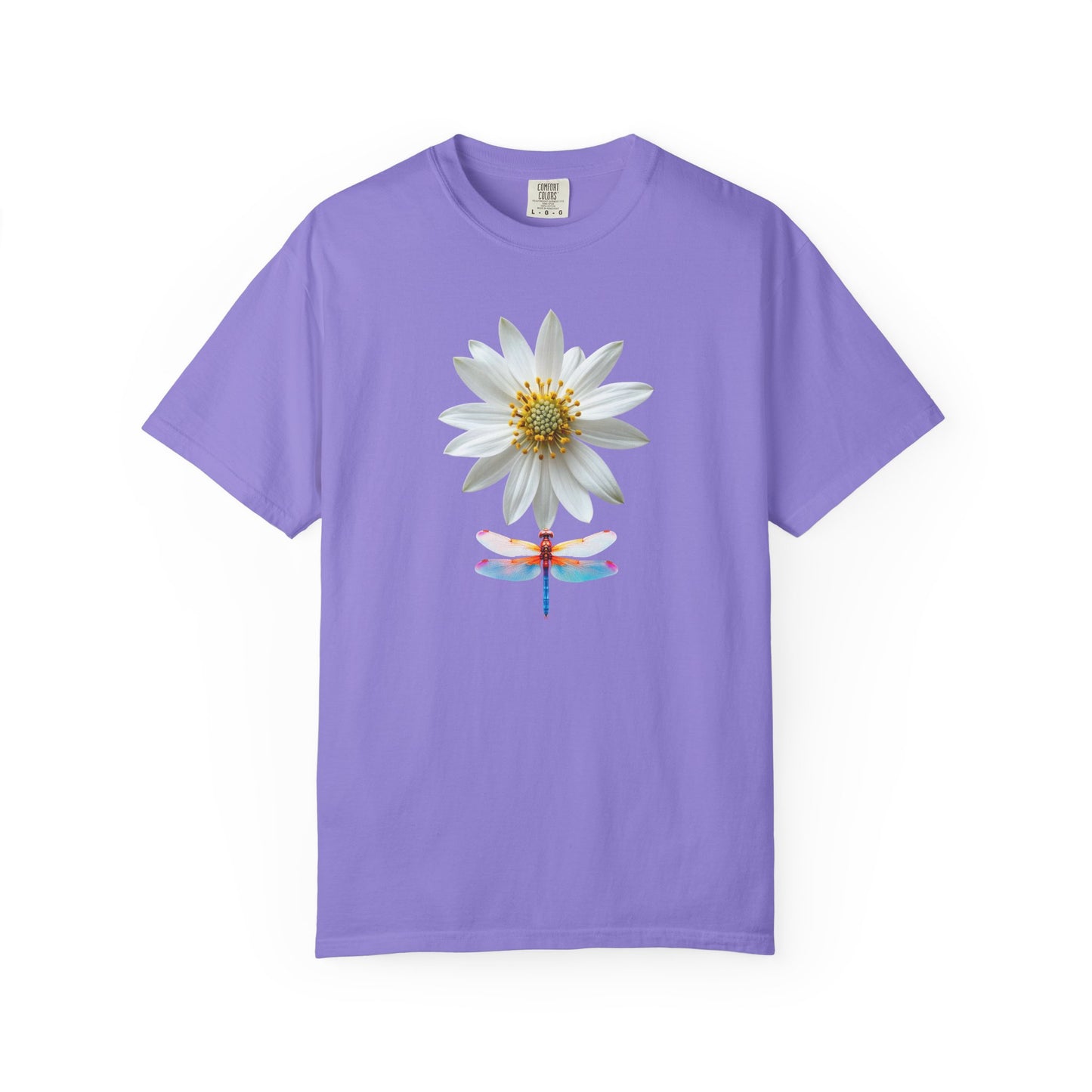 Lotus & Dragonfly T-Shirt — Floral Nature Graphic Tee