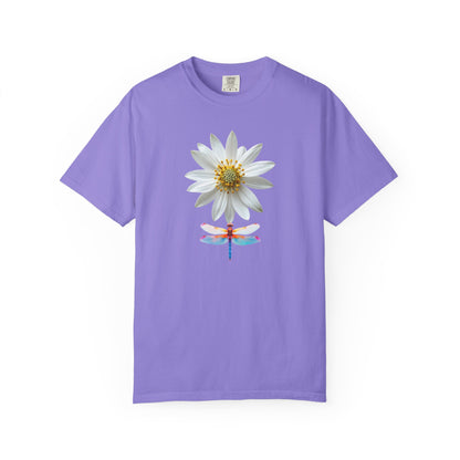Lotus & Dragonfly T-Shirt — Floral Nature Graphic Tee