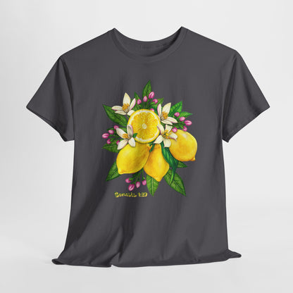 Lemon Blossom Tee — Botanical Citrus Graphic T‑Shirt (Genesis 1:29)
