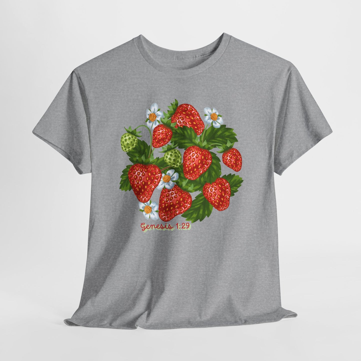 Strawberry Cluster Tee — Vintage Botanical Fruit Graphic (Genesis 1:29)