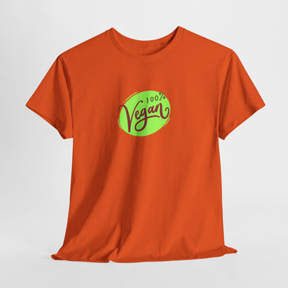 Vegan Tee — 100% Vegan Green Badge T-Shirt