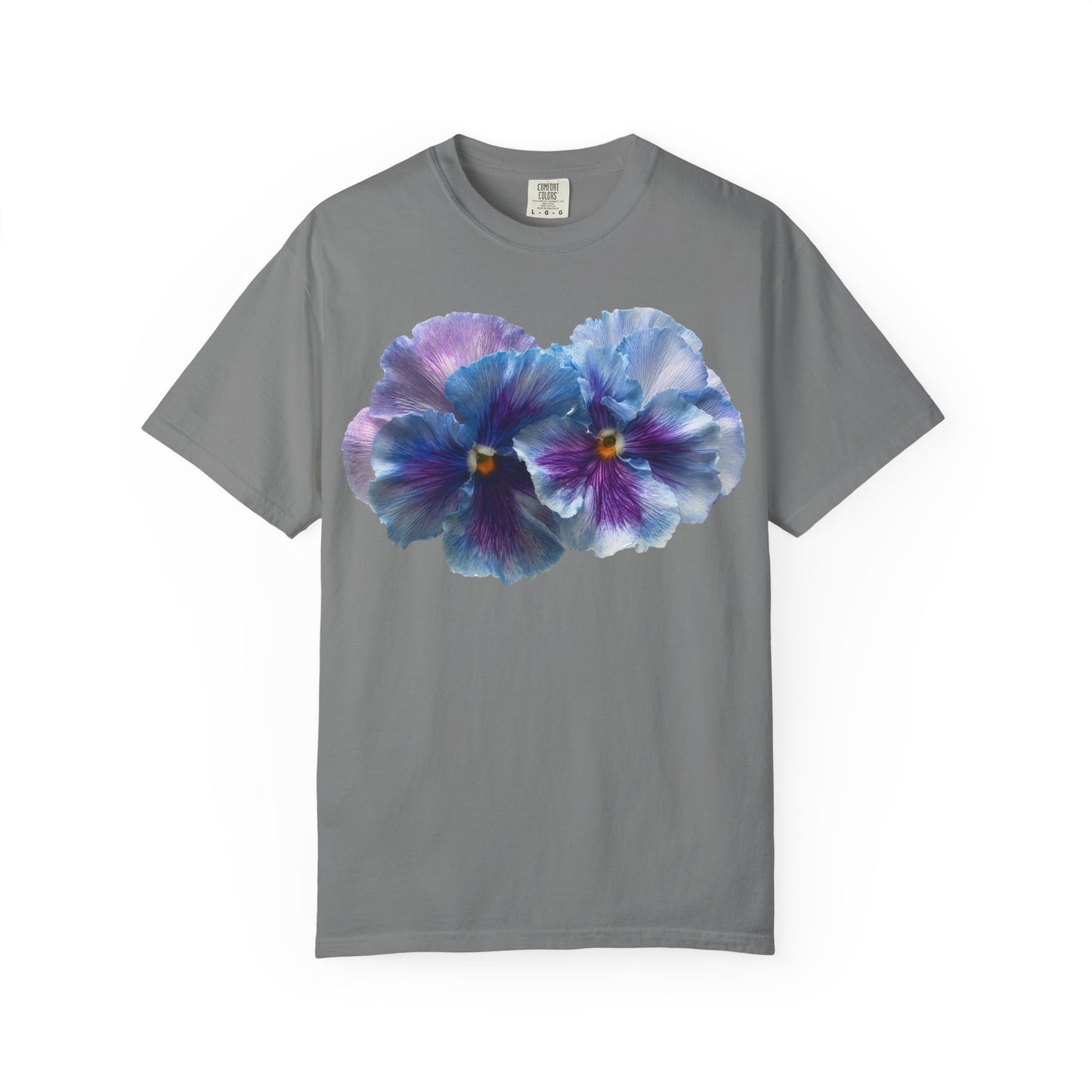Pansy Watercolor T-Shirt — Purple Blue Floral Graphic Tee