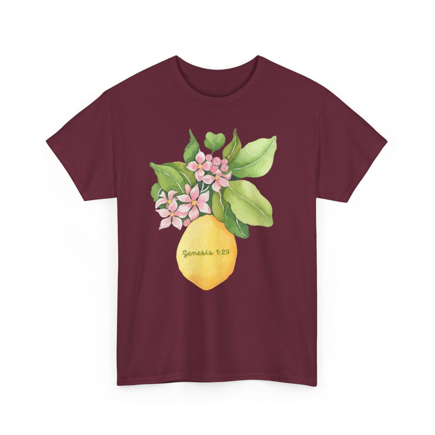 Lemon Blossom T-Shirt — Genesis 1:29 Floral Faith Tee