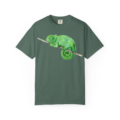 Chameleon Branch T-Shirt — Cute Green Chameleon Graphic Tee