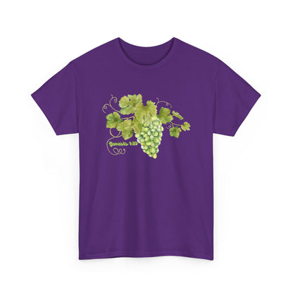 Genesis 1:29 Grapevine Watercolor T-Shirt — Green Grape Vines Tee