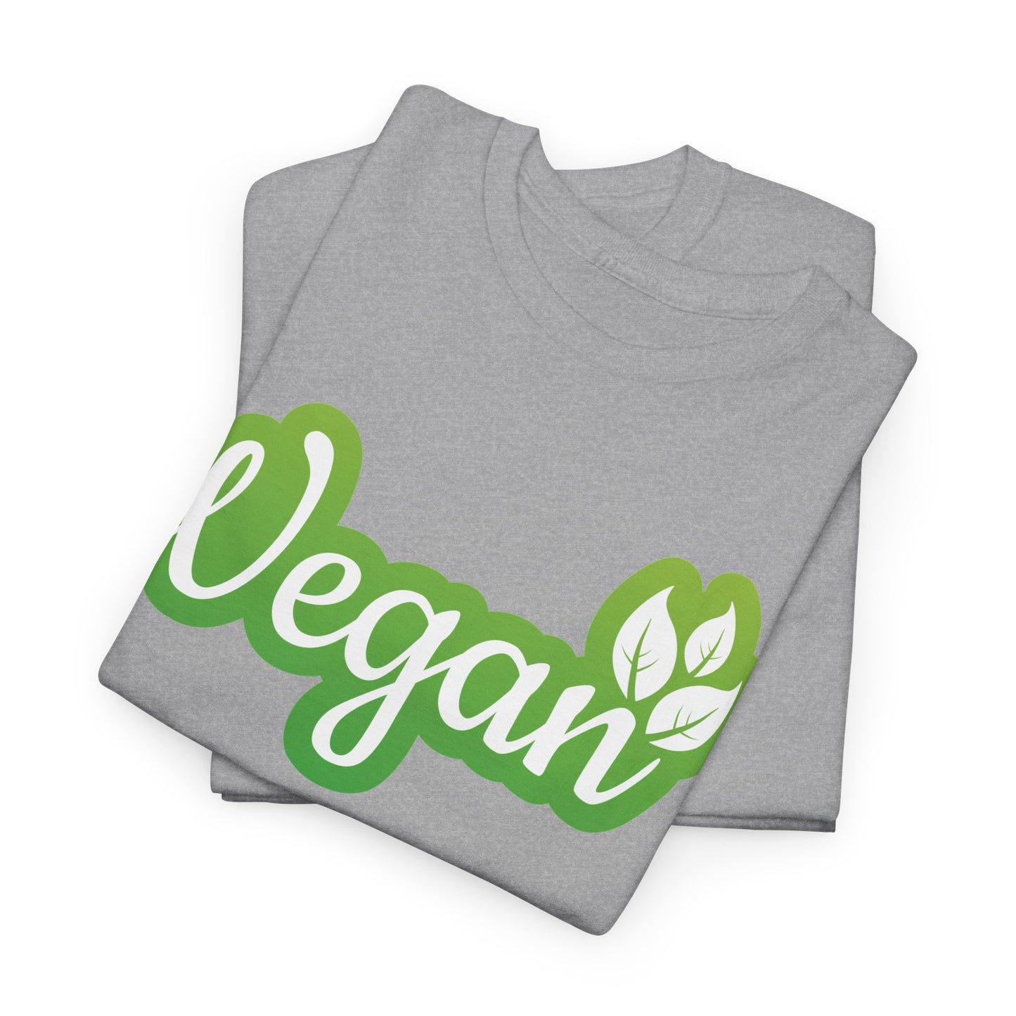 Vegan Script Tee — Green Leaf Eco-Friendly T-Shirt