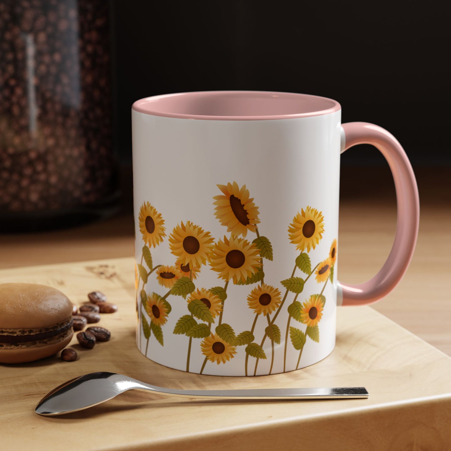 Sunflower Field Accent Tea Mug – Bright Floral 11/15oz Ceramic