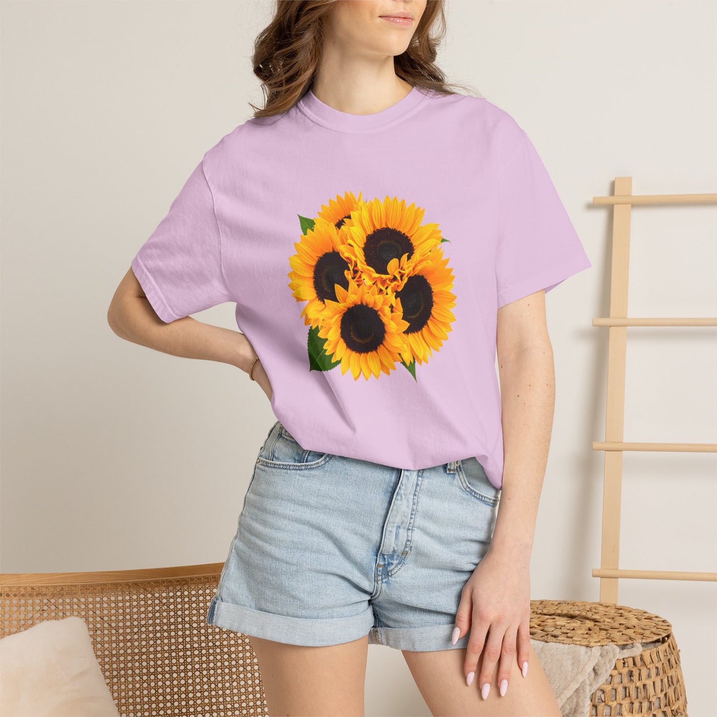 Sunflower Trio T-Shirt — Bright Floral Graphic Tee