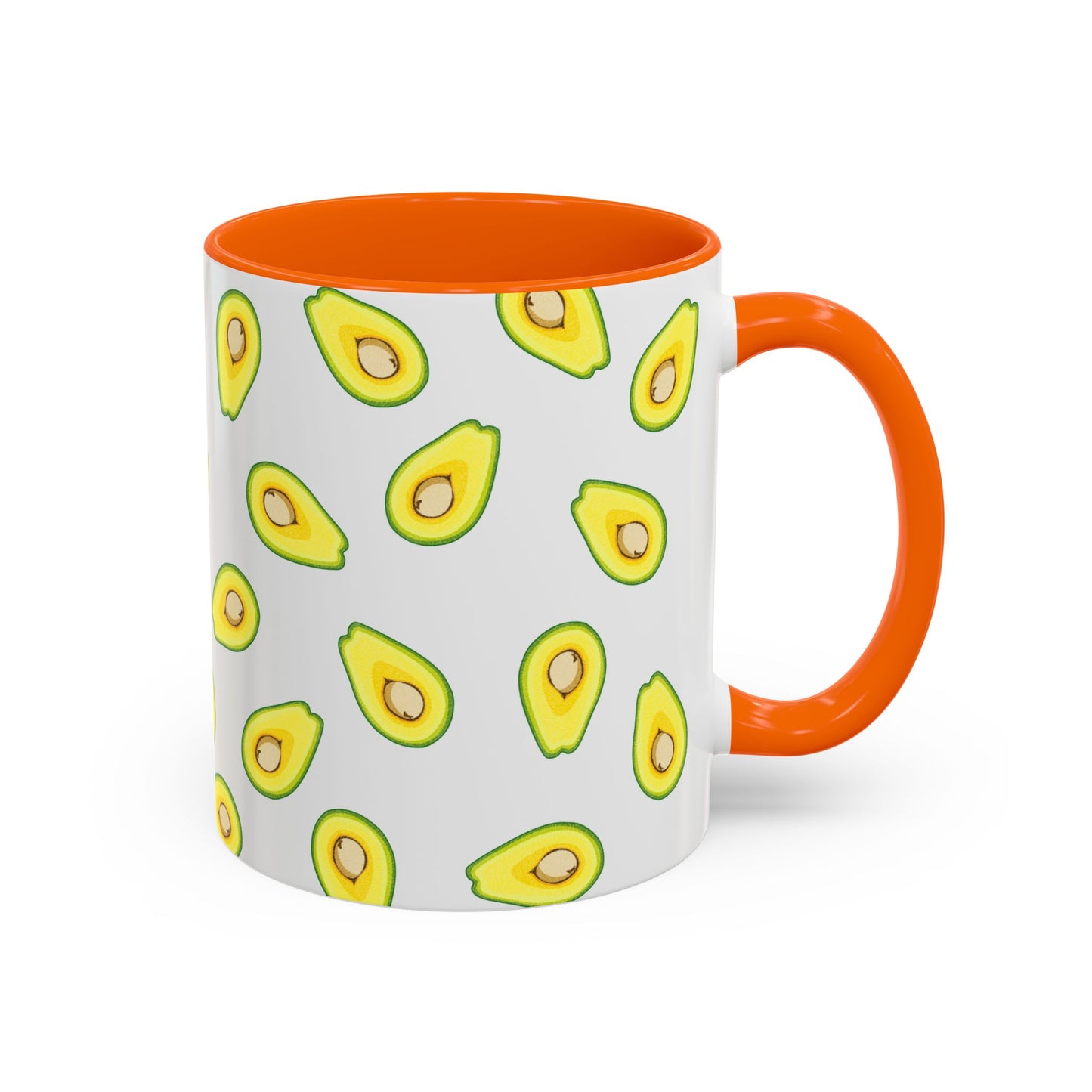 Avocado Pattern Coffee Mug — Cute Avocado Print Accent Mug (11/15oz)