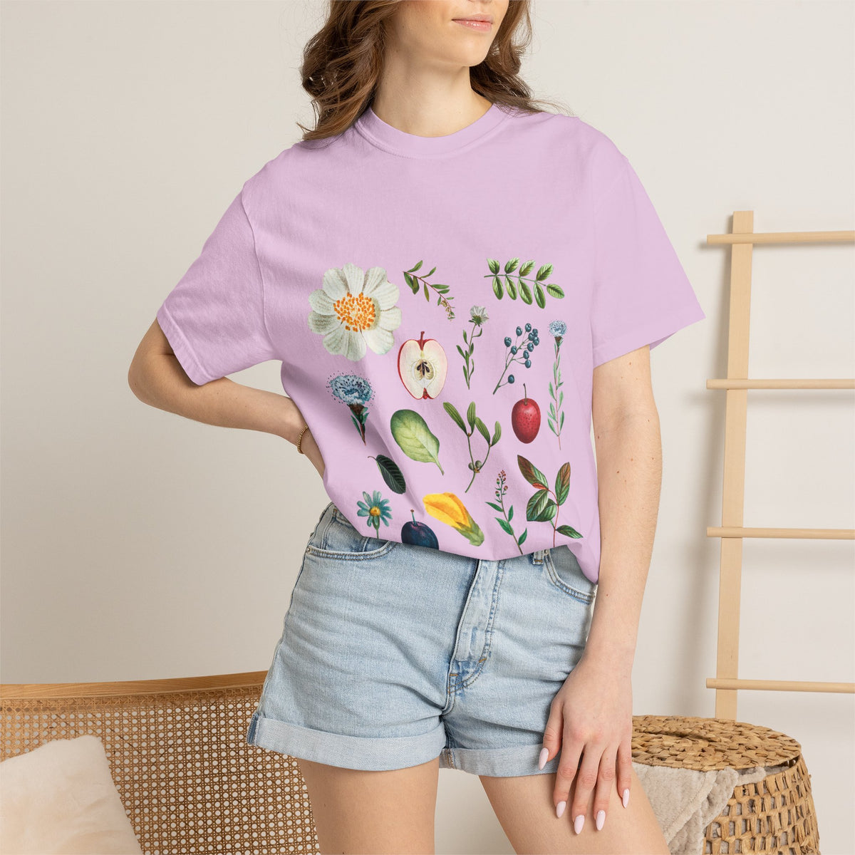 Floral Fruits Botanical Tee — Jeremiah 1:9 Scripture Garden T-Shirt