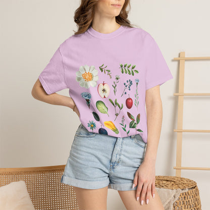 Floral Fruits Botanical Tee — Jeremiah 1:9 Scripture Garden T-Shirt