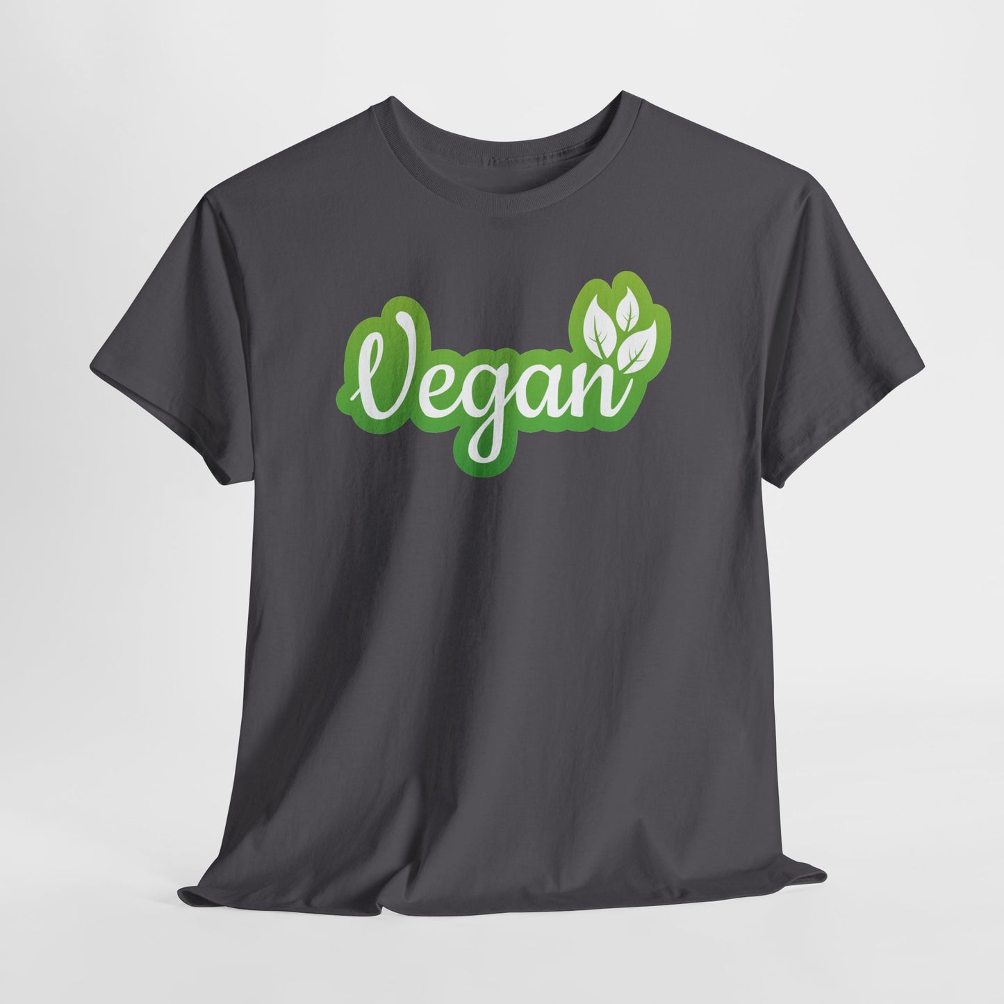 Vegan Script Tee — Green Leaf Eco-Friendly T-Shirt